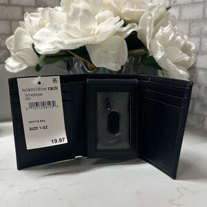 Nordstrom Black Leather Card Holder